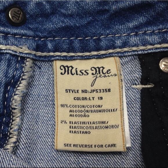 Miss Me Medium Wash Embellished Fleur De Lis Bootcut Jeans 27 - Picture 2 of 10